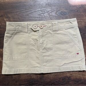 Y2k Aeropostale aero vintage tan micro mini skirt skort with shorts Sz 7/8 33”